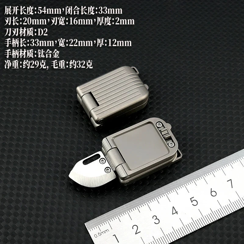 Lisslune | Titanium Mini Folding Keychain: Outdoor, Self-Defense, Portable Express Opener