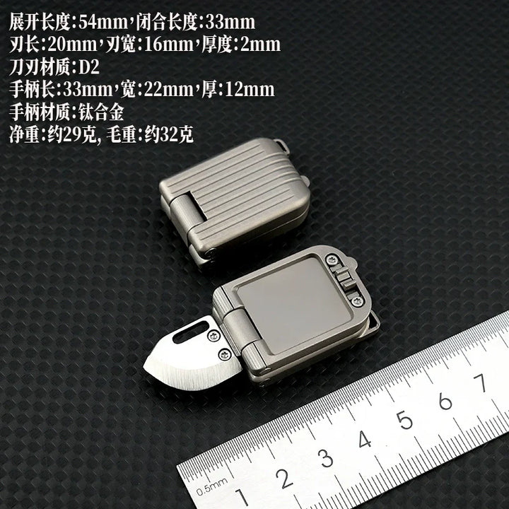 Lisslune | Titanium Mini Folding Keychain: Outdoor, Self-Defense, Portable Express Opener