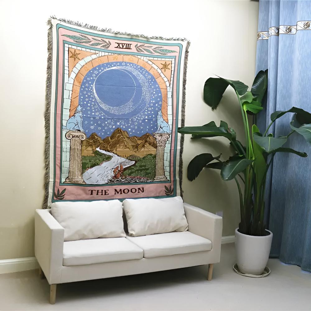 Lisslune | Moon Tarot Tapestry Blanket