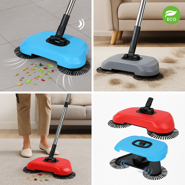 Lisslune | 2-in-1 Vacuum Broom | Cordless, Eco-Friendly & Suitable for Tiles, Wood, and Carpets