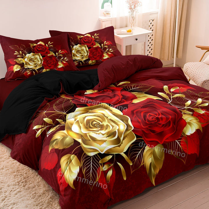 Lisslune | RoseAllure - Romantic Scarlet Rose Duvet Set