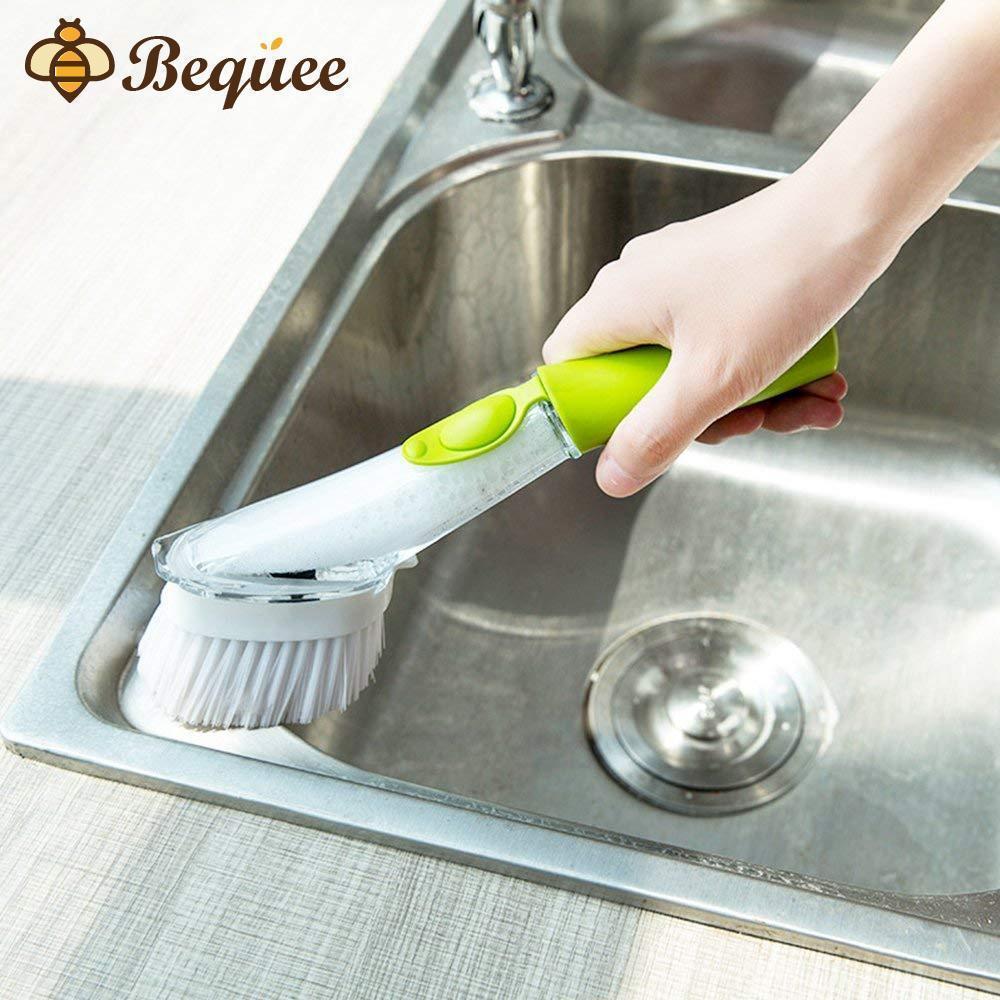 Lisslune | Bequee Soap splashes kitchen cleaning brush with long handle scrubber