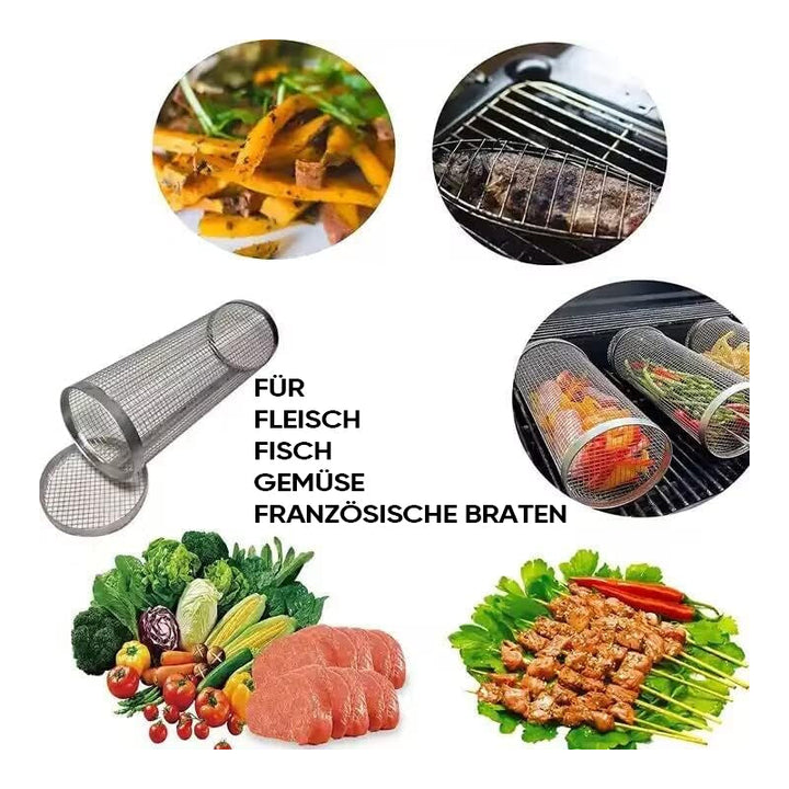 Lisslune | 304 Stainless Steel Rolling Barbecue Cage