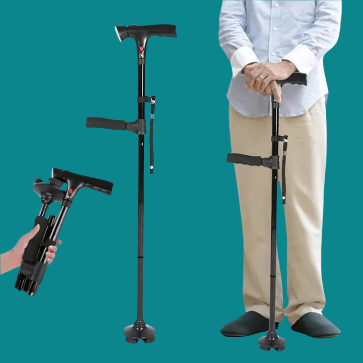 Lisslune | Folding Cane - Lightweight Telescopic Walking Stick for Seniors & Travelers - Collapsible Mobility Aid for Easy Transport