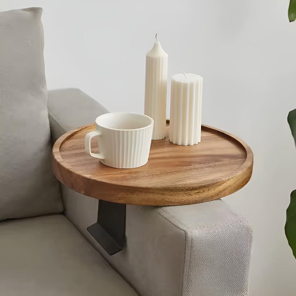 Lisslune | Sofa Armrest Walnut Tray