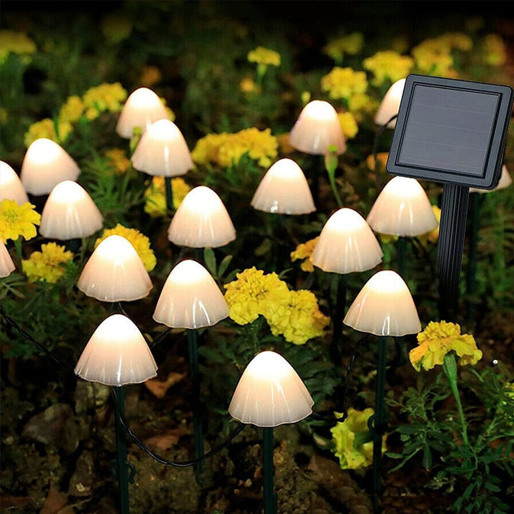Lisslune | LED Solar String Lights Ground Stake Mushroom Lights