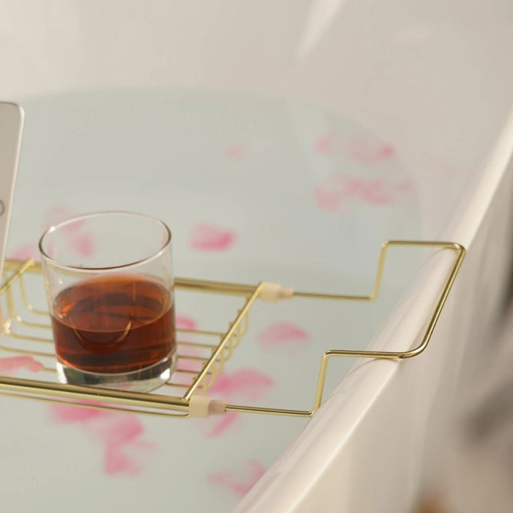 Lisslune | Adjustable Stainless Steel Bathtub Caddy Tray