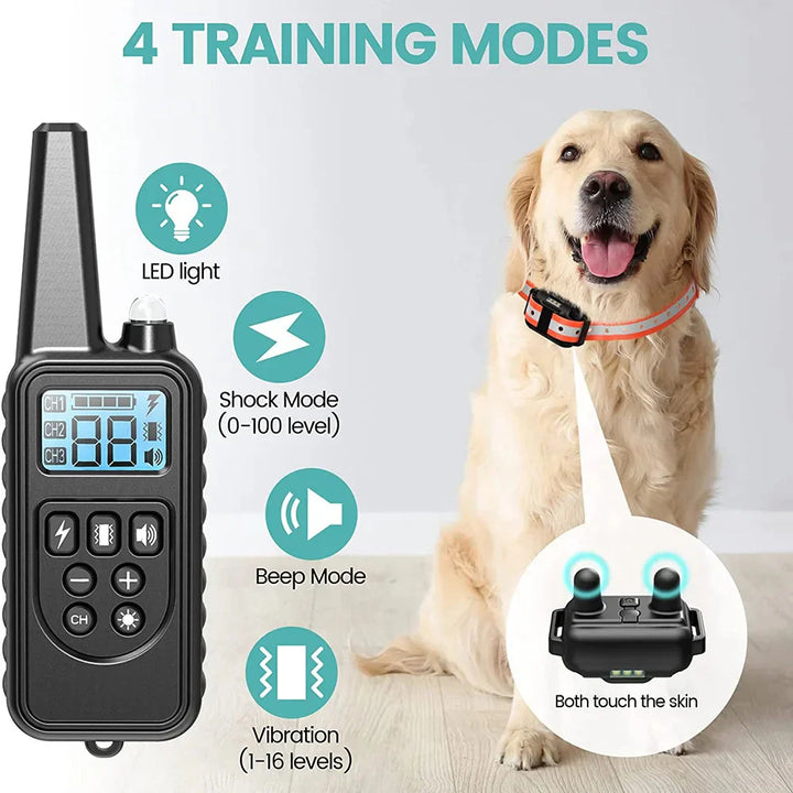 Lisslune | 800M Rechargeable Electric Dog Training Collar | Waterproof, Remote Control & Ideal for Effective Dog Training