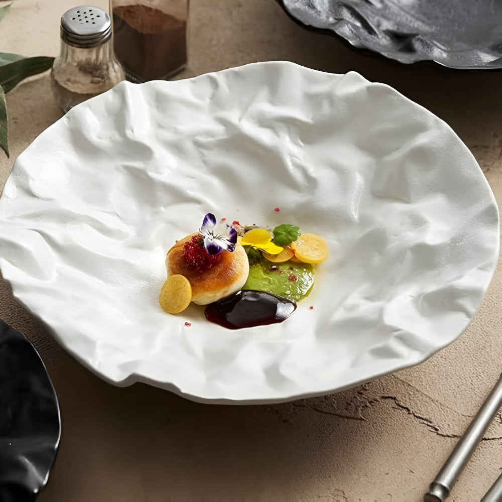 Lisslune | Artisan Wrinkled Paper Ceramic Plate