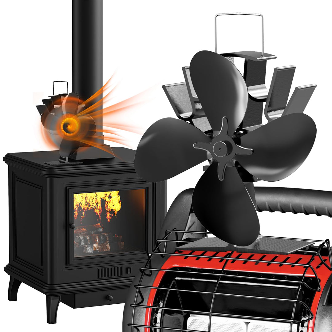 Lisslune | 4-Blade Fireplace Fan for Wood Stove