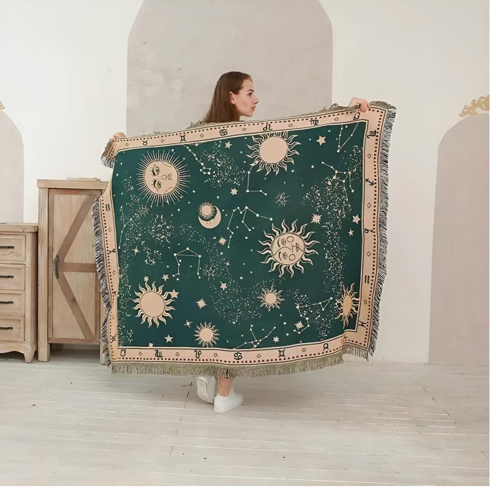 Lisslune | Sun Moon Stars Celestial Blanket