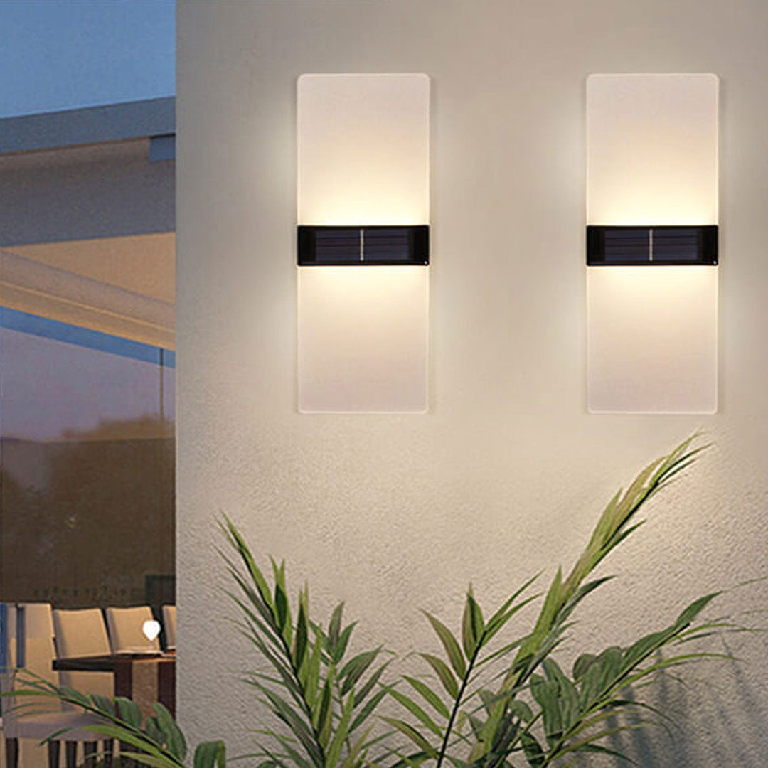 Lisslune | LumaZen Solar LED Wall Lamp | Weatherproof | Solar Powered Outdoor Lighting | Garden & Patio Decor