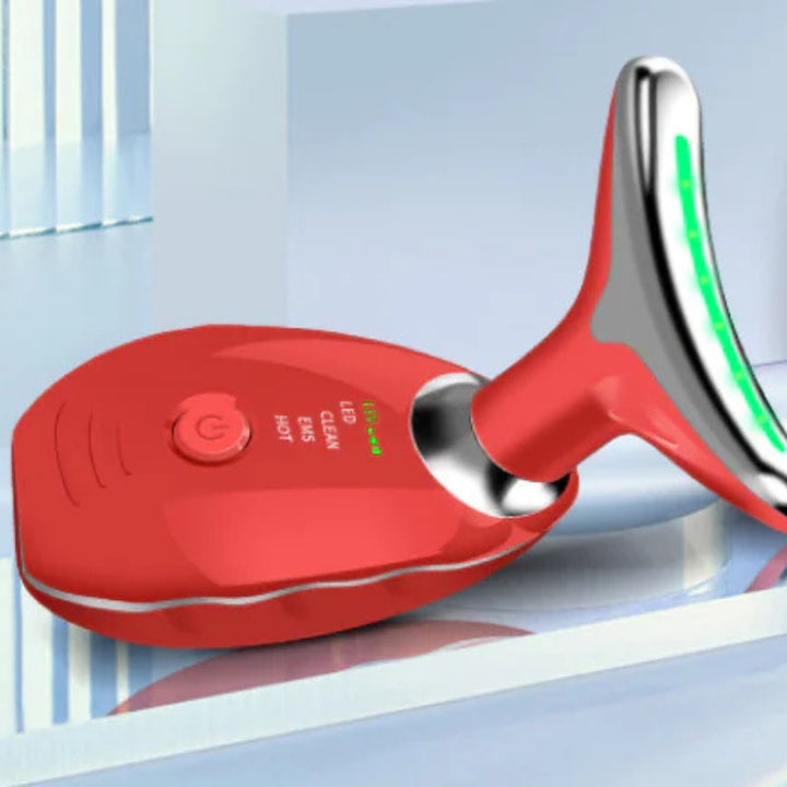Lisslune | GlowLift – Anti-Wrinkle Facial Firming Massage Device with LED Light Therapy for Face and Neck
