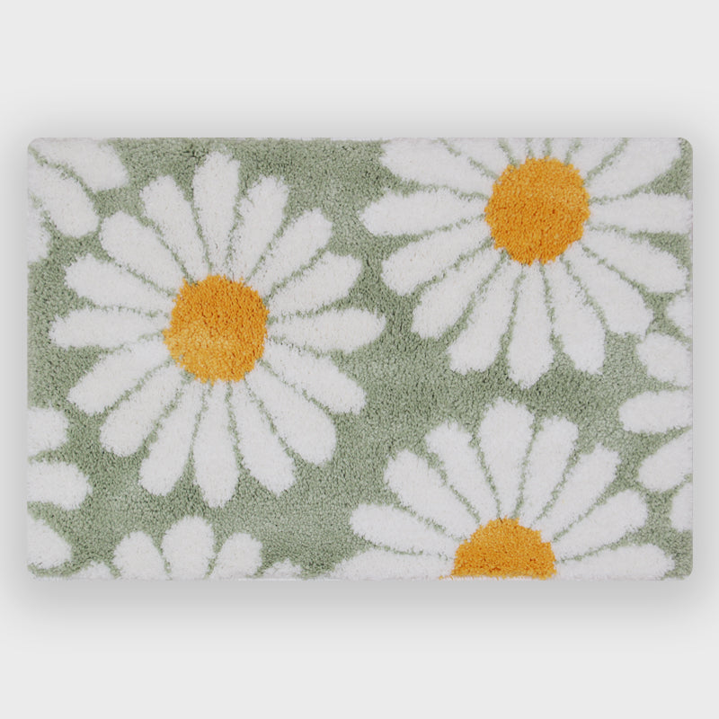 Lisslune | Feblilac Sweet Daisy Bath Mat, Purple Flower Carpet Bathroom