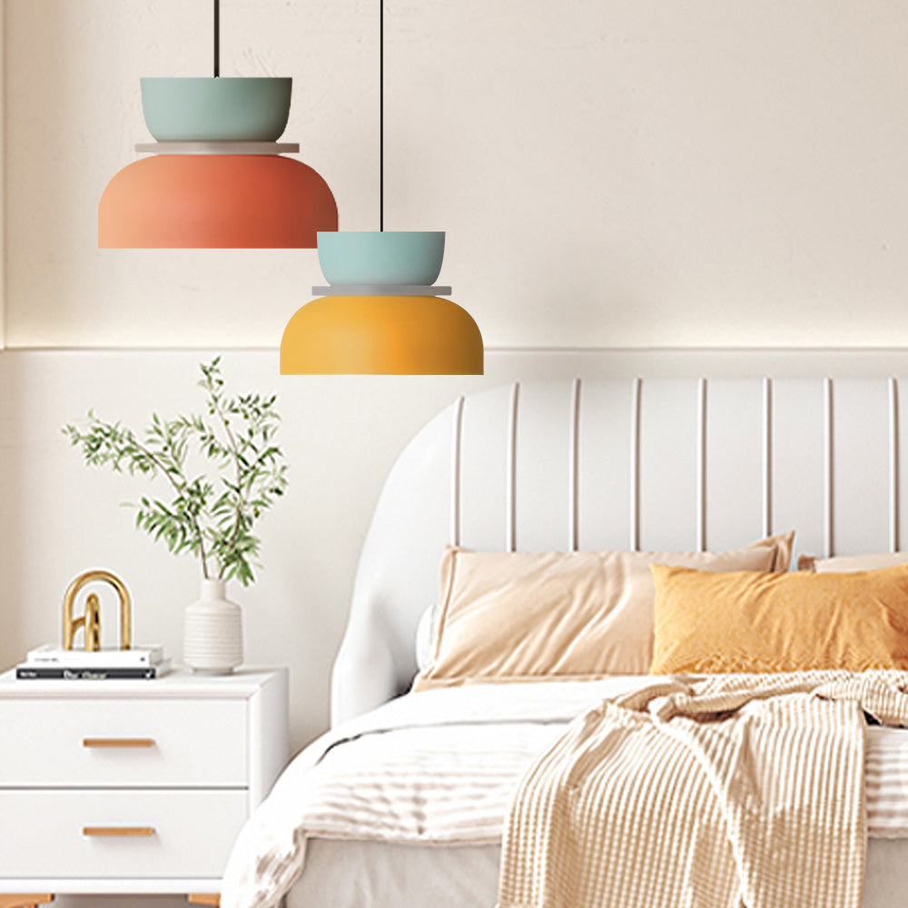 Lisslune | Nordic Color Block Pendant Light Fixture - Modern Hanging Lamp for Kitchen & Dining Room