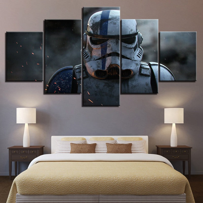 Lisslune | Stormtrooper Star Wars - 5 Piece Canvas Wall Art - High-Resolution Print