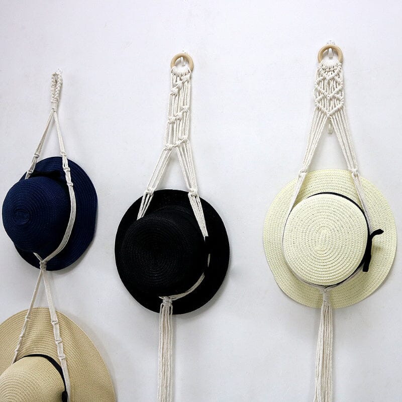Lisslune | Handmade Linen Decorative Boho Hat Rack For Wall Hanging