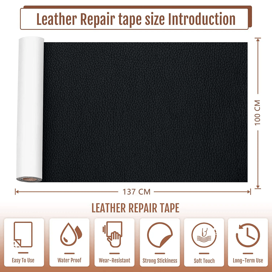 Lisslune | Jumbo XL Luxe Litchi Leather Repair Stickers - Stylish Solutions for Elegant Furniture Repairs