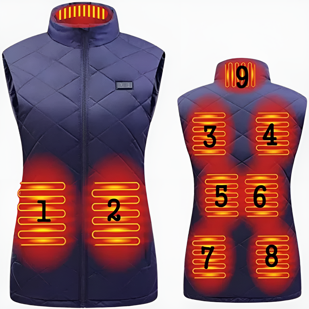 Lisslune | Heated vest for women with dual control and 9 heating zones – comfort and warmth for every season