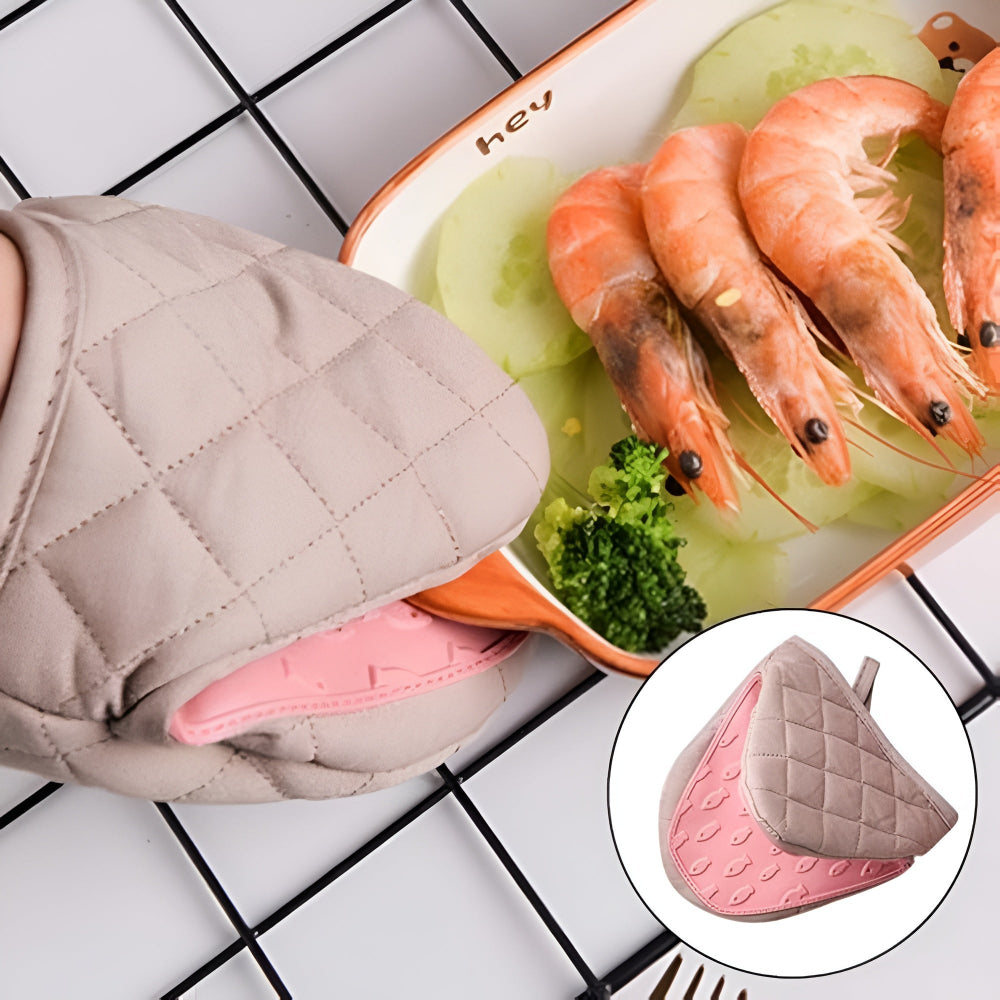 Lisslune | Silicone Quilted Heatproof Kitchen Mitts