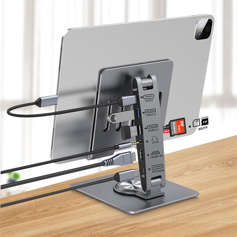 Lisslune | 8-Port Hub Extension Foldable Adjustable Aluminum Alloy Stand