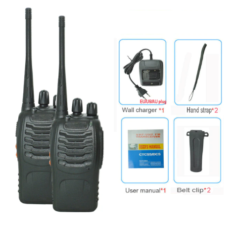 Lisslune | 2Pcs Portable Handy Talkie Radio Station Amateur Two Way Radio Receiver Transmitter Transceiver