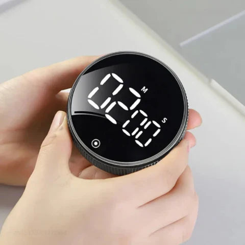 Lisslune | SmartTime Kitchen Timer | Easy One-Twist Operation, Large LED Display & Adjustable Alarm for Cooking, Studying & Classroom Use