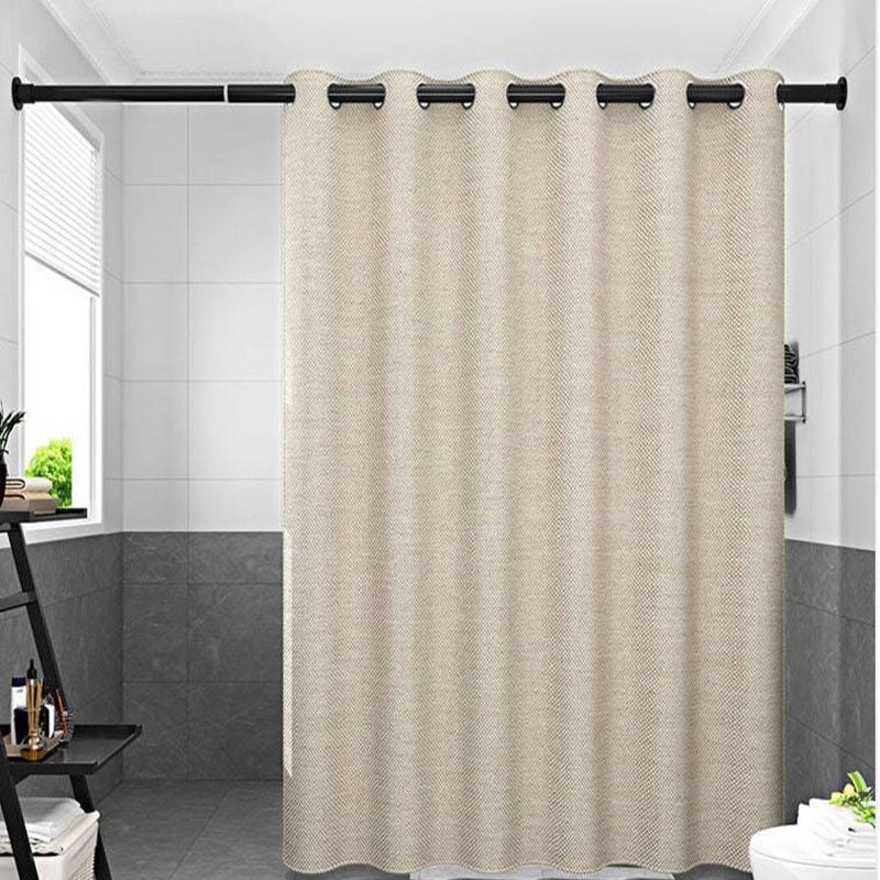 Skorter | Thick Beige Linen Shower Curtain