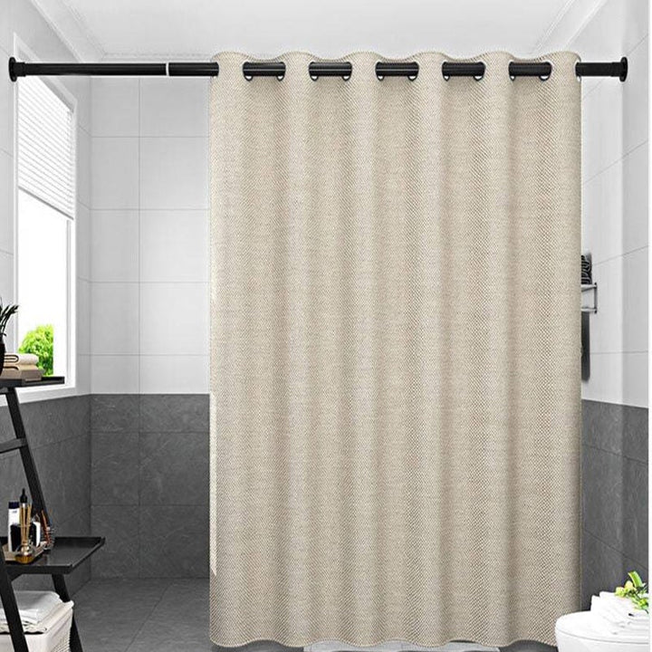 Skorter | Thick Beige Linen Shower Curtain