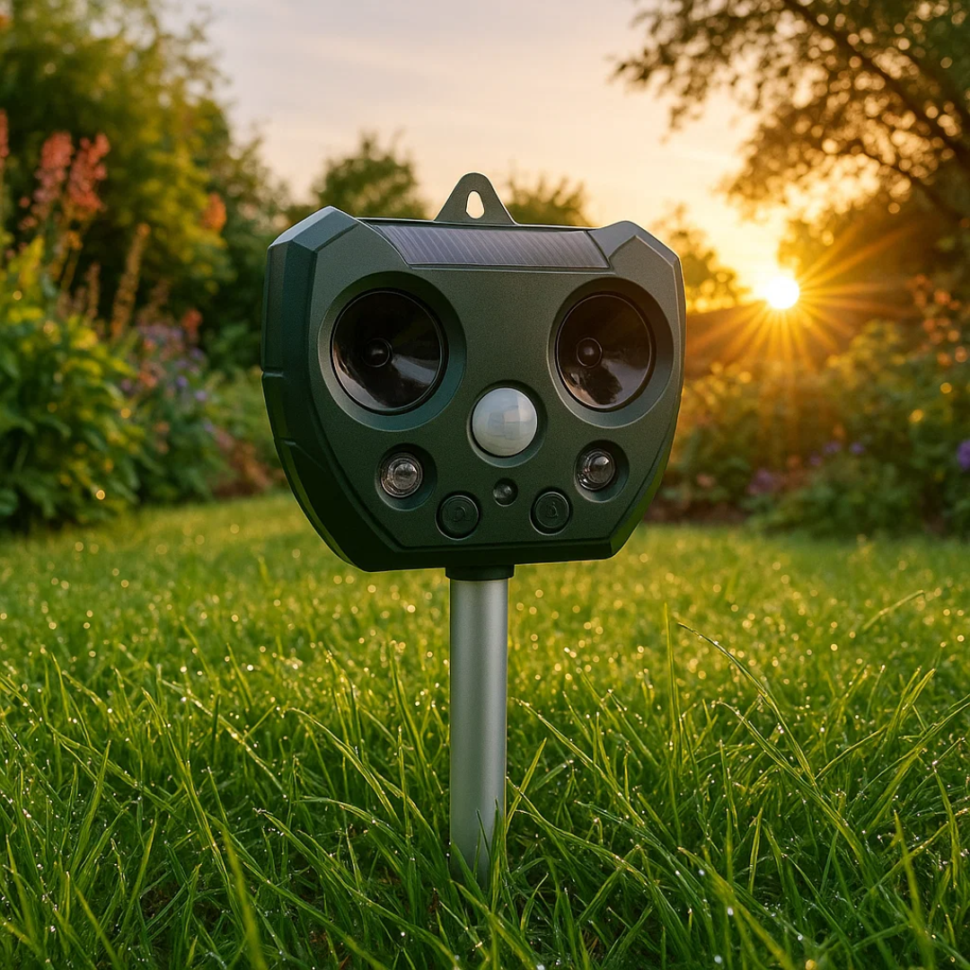Lisslune | Ultrasonic Bird & Pest Defender | Weatherproof, Solar-Powered & Effective for Garden Protection