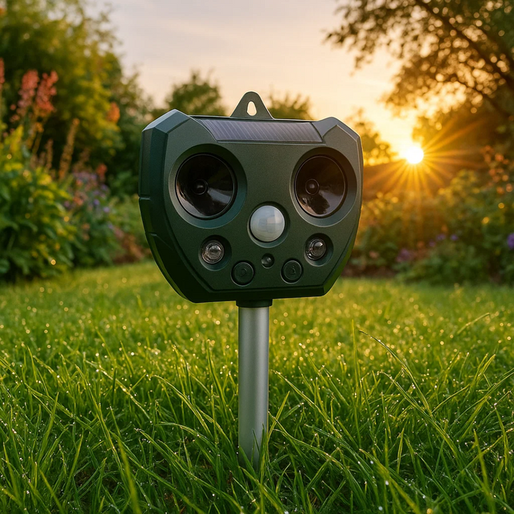 Lisslune | Ultrasonic Bird & Pest Defender | Weatherproof, Solar-Powered & Effective for Garden Protection