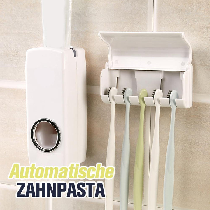 Lisslune | Automatic toothpaste dispenser and toothbrush holder set