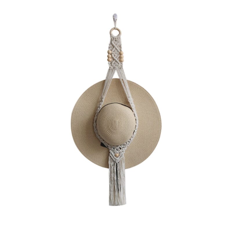 Lisslune | Handmade Linen Decorative Boho Hat Rack For Wall Hanging