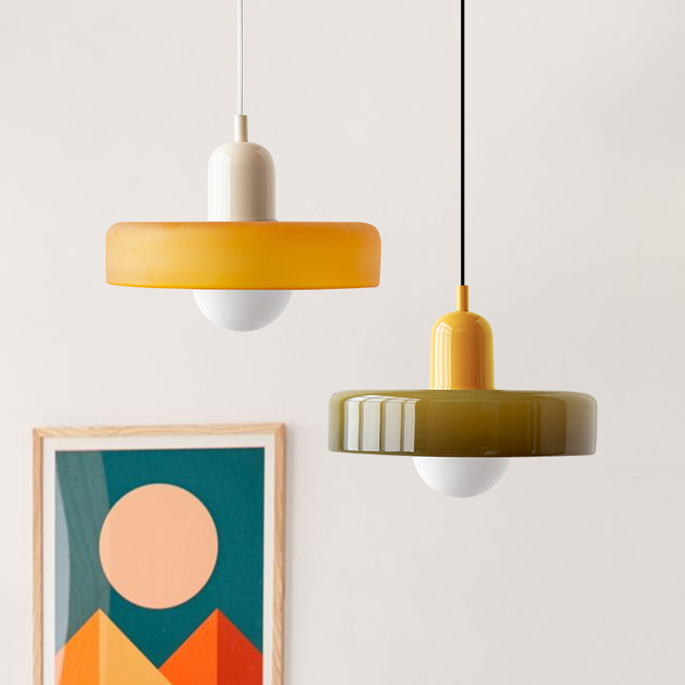 Lisslune | Scandi Bauhaus Pendant Light – Stylish Orange Ceiling Lamp for Contemporary Spaces
