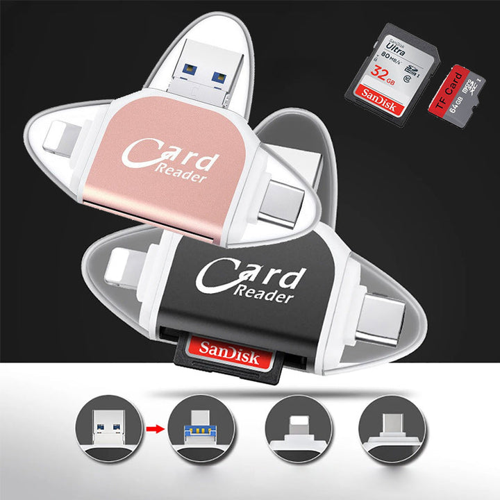 Lisslune | Multi-Port 4 in1 Universal SD TF Card Reader