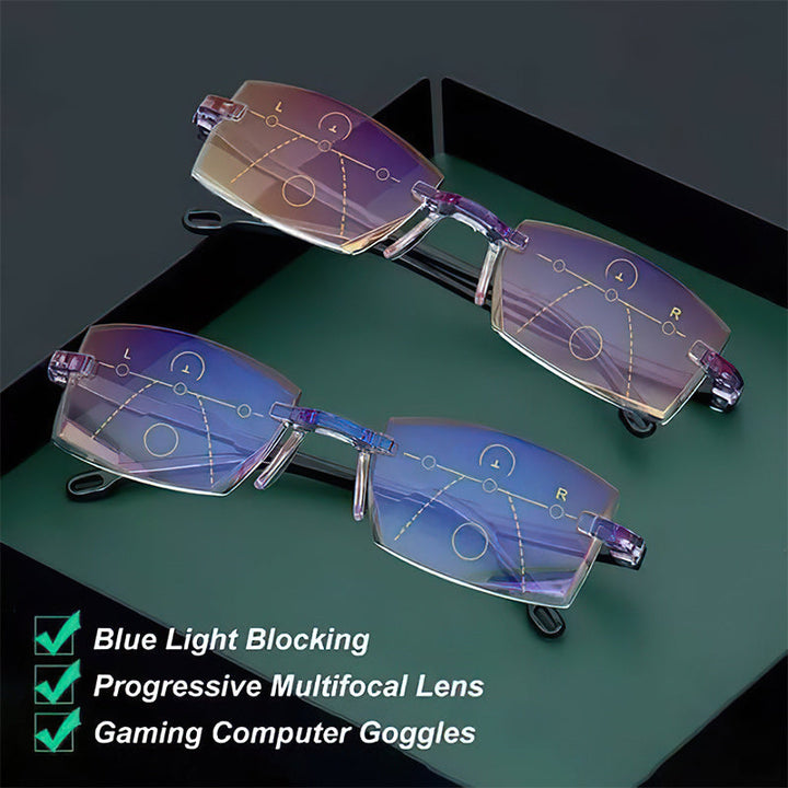 Lisslune | 2024 new high hardness anti-blue light sapphire reading glasses dual focus intelligent reading glasses