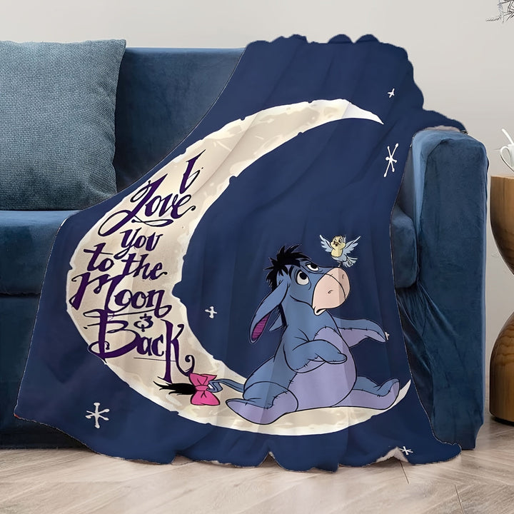 Lisslune | Soft fleece blanket with Eeyore design - Available in multiple sizes for all seasons