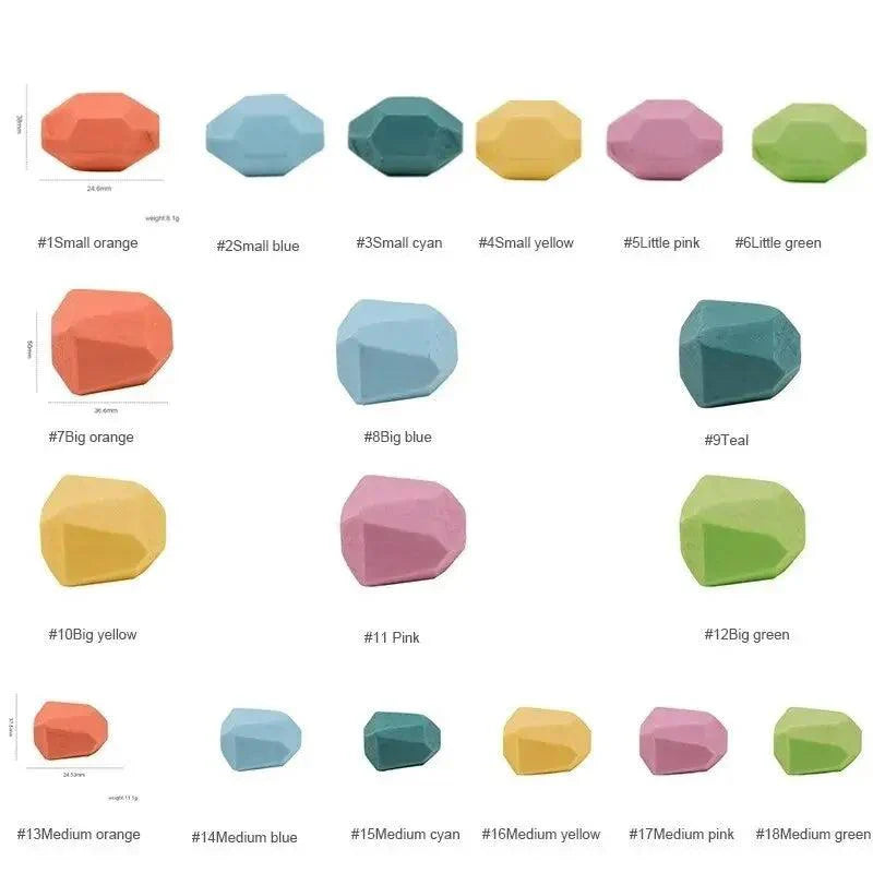 Lisslune | Colorful Wooden Building Blocks Set for Creative Learning and Logical Development