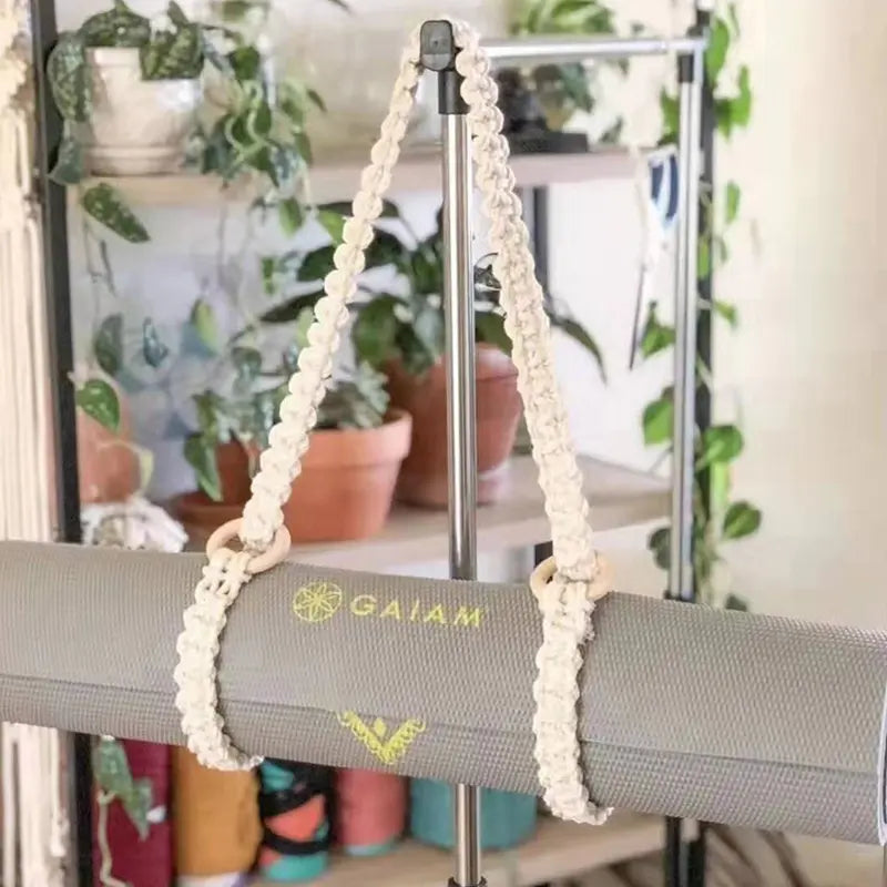 Lisslune | Hand-woven Cotton Yoga Mat Carry Bag with Fringe Crossbody Strap - Fits All Mat Sizes