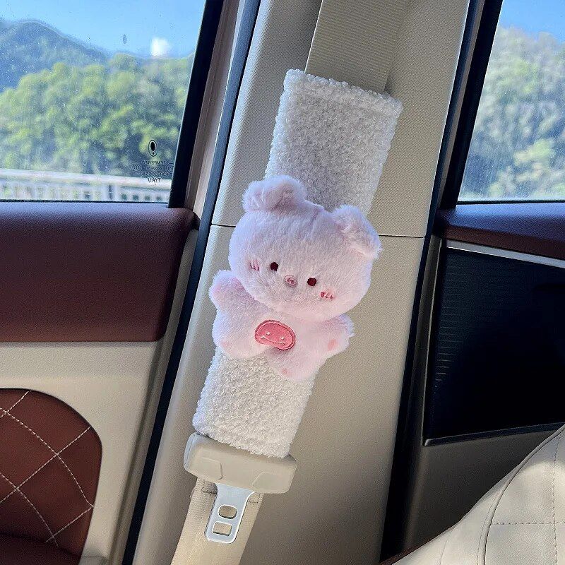 Lisslune | Plush Doll Rabbit Bear Car Seat Belt Shoulder Cover