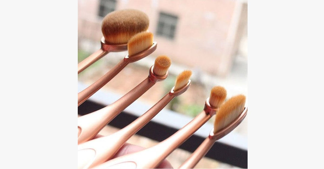 Lisslune | The Midas Touch' 10-piece oval brush set
