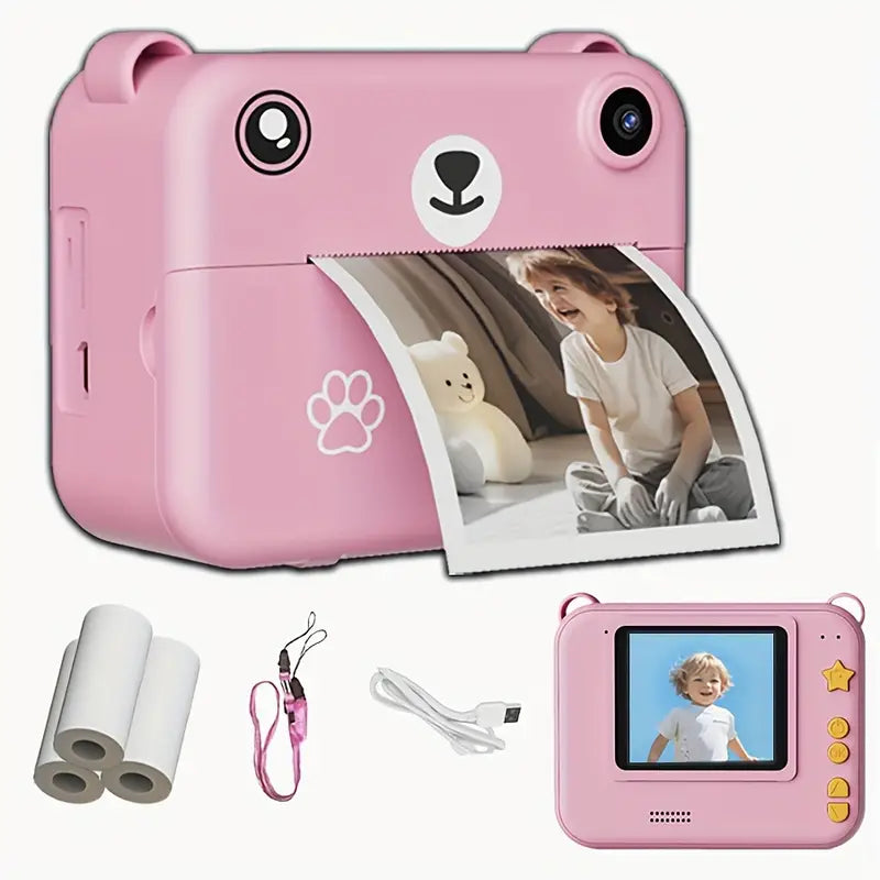 Lisslune | SnapKid Instant Print Camera for Kids – 1080P HD Photo & Video with Printing Paper & USB Charger