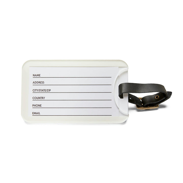 Lisslune | Elegant Parisian Travel: Individual Acrylic Luggage Tag with Leather Strap