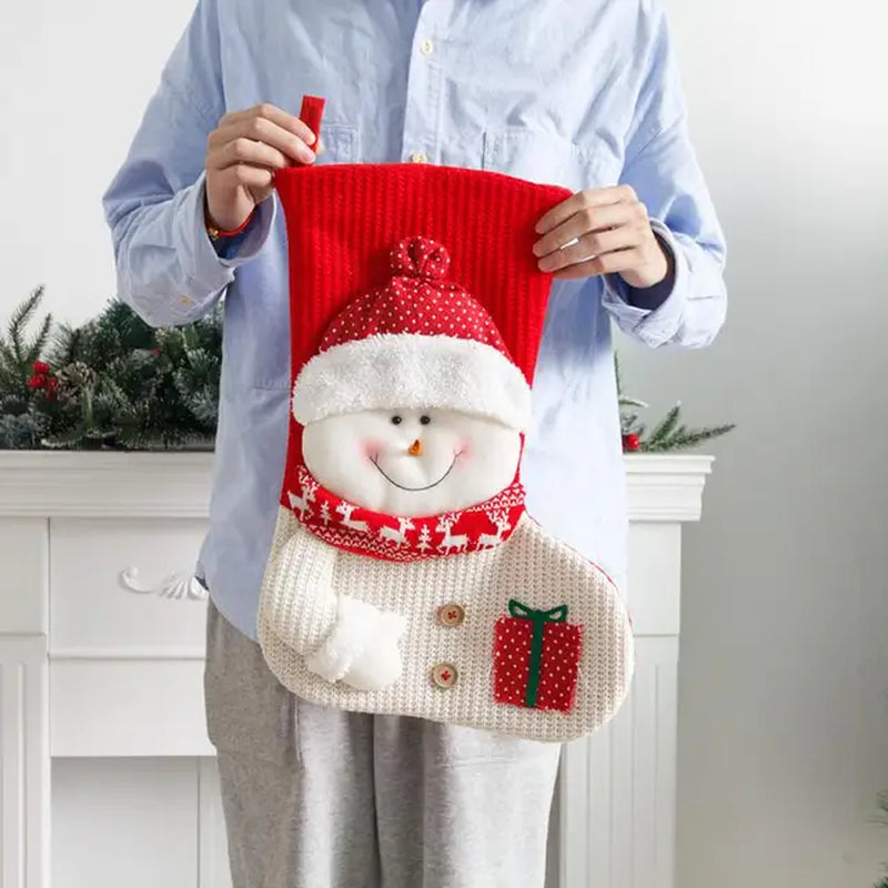 Lisslune | Gift bag Durable Large Cute Christmas Stocking Gift Bag High Capacity Felt Christmas Sock Christmas Ornaments Beautiful