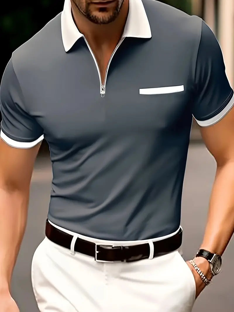 Lisslune | – breathable men's golf shirt with v-neck