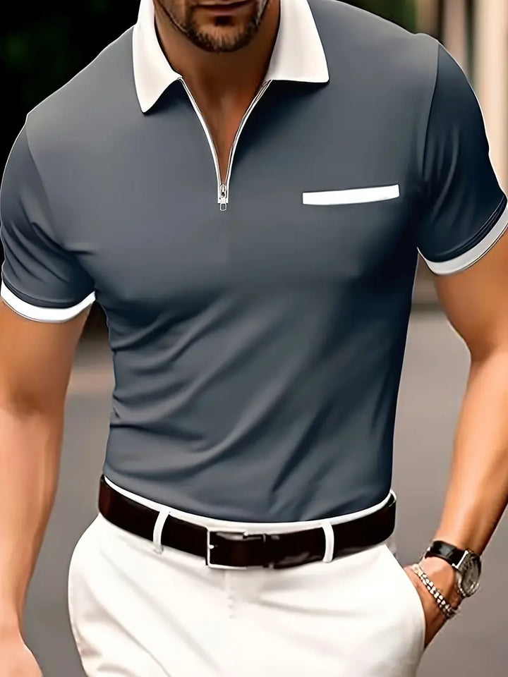 Lisslune | – breathable men's golf shirt with v-neck