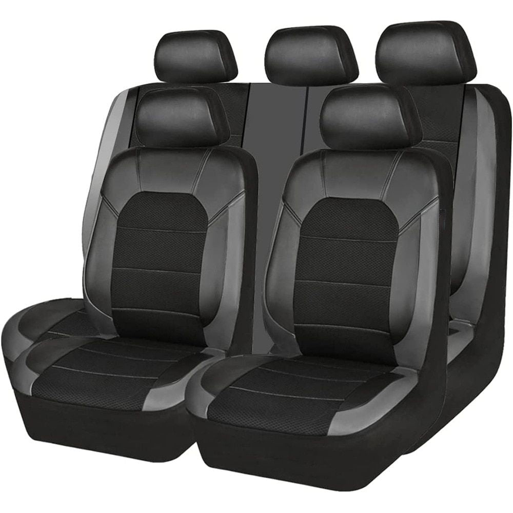 Lisslune | Universal PU leather 9-piece car seat cover set for 5-seater vehicles