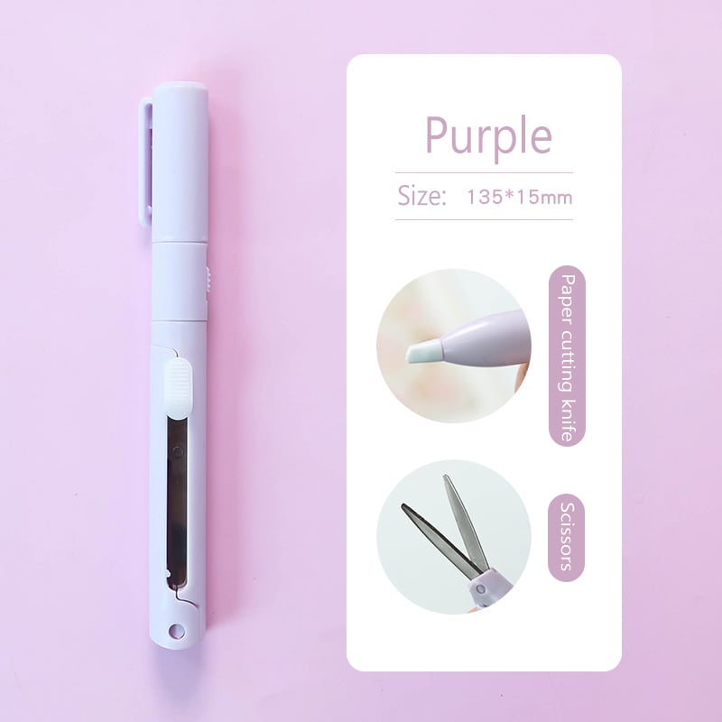 Lisslune | Mini Folding Pen Scissors Graving Knife for Kids