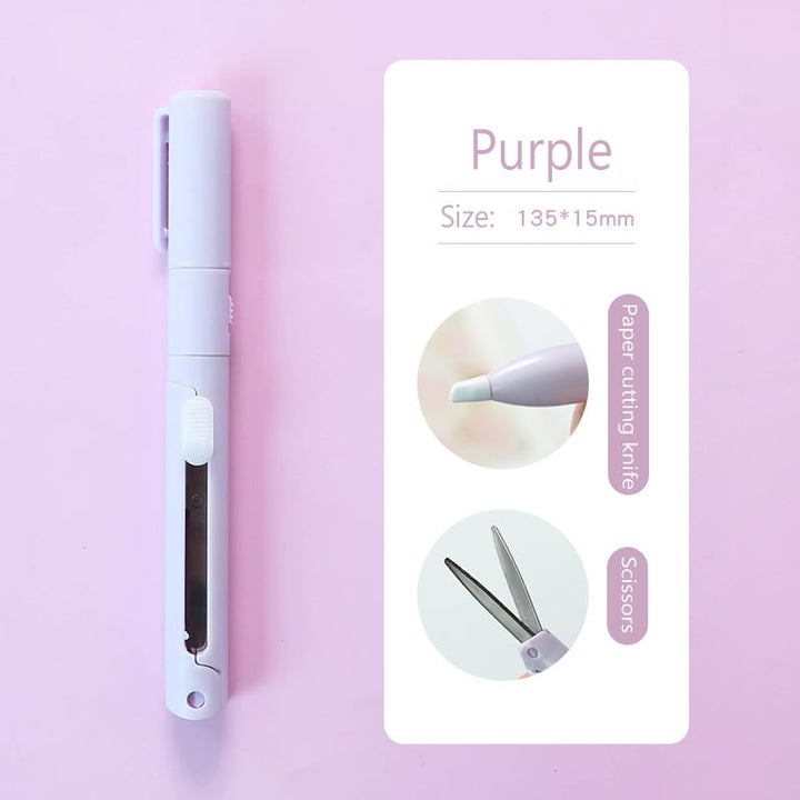 Lisslune | Mini Folding Pen Scissors Graving Knife for Kids