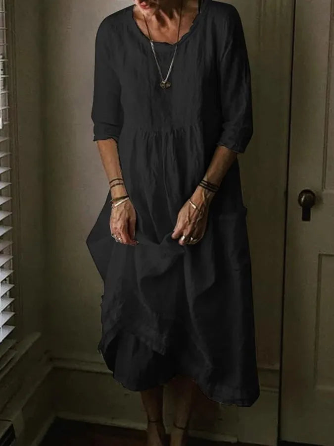 Lisslune | Chic Linen Dress for Women: elegant simplicity meets comfort